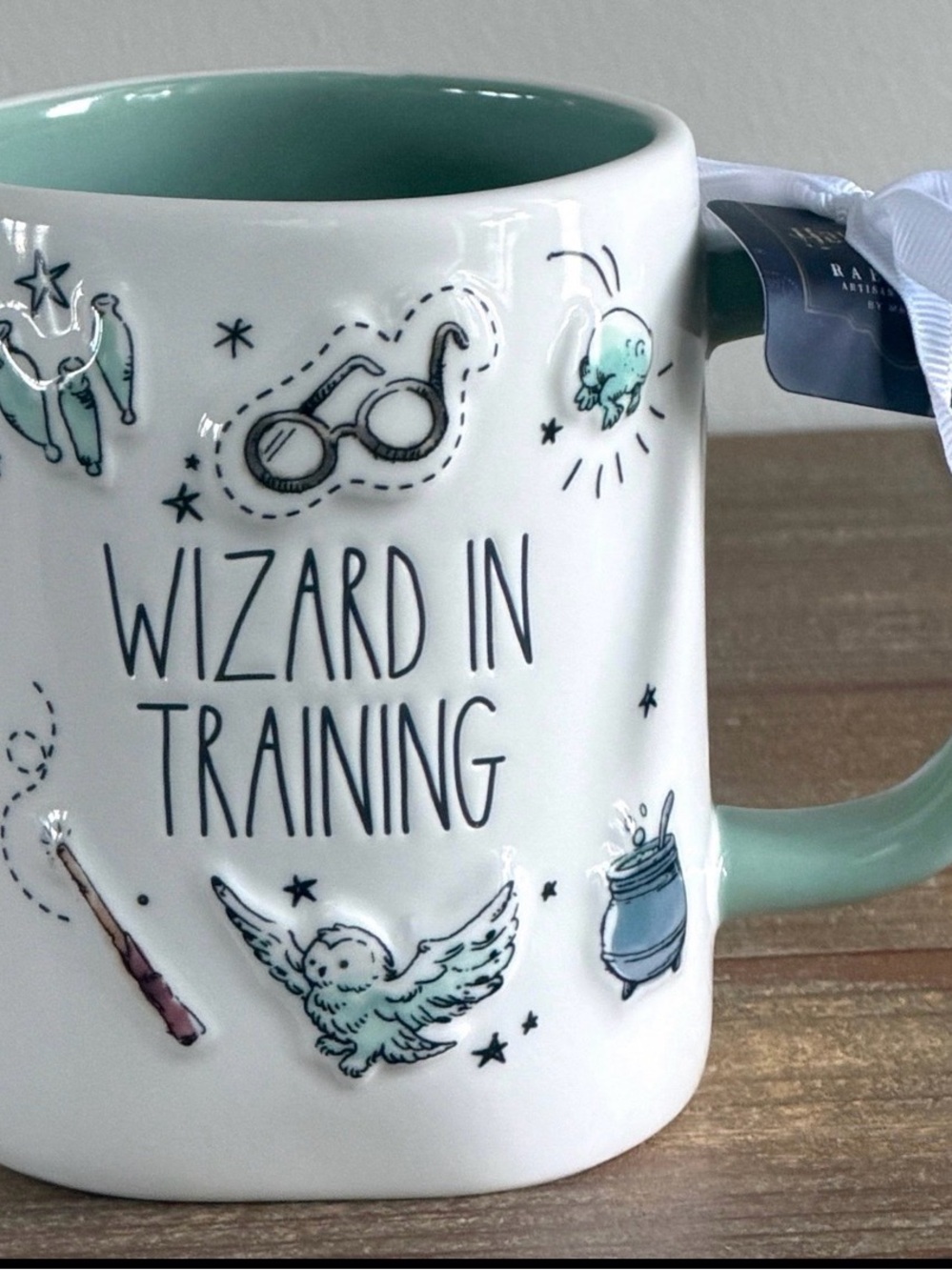 Wizard in Training Ceramic Mug - Mint Interior & Handle - Picture 2 of 2